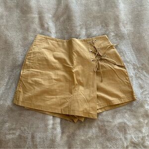 NWOT tan wrap skort skirt shorts womens large